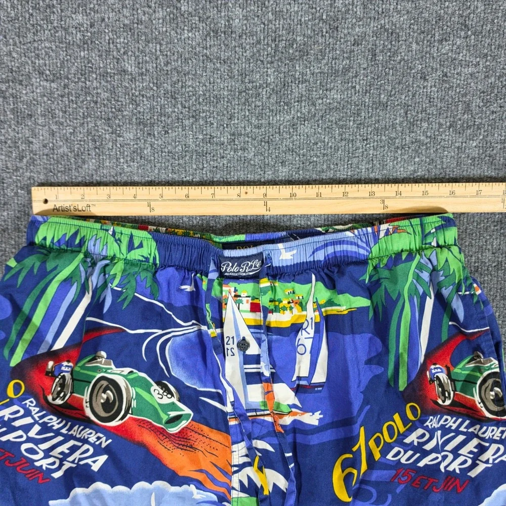 Polo Ralph Lauren Riviera Du Port Sleep Shorts Mens XL Blue Graphic Racing Sail